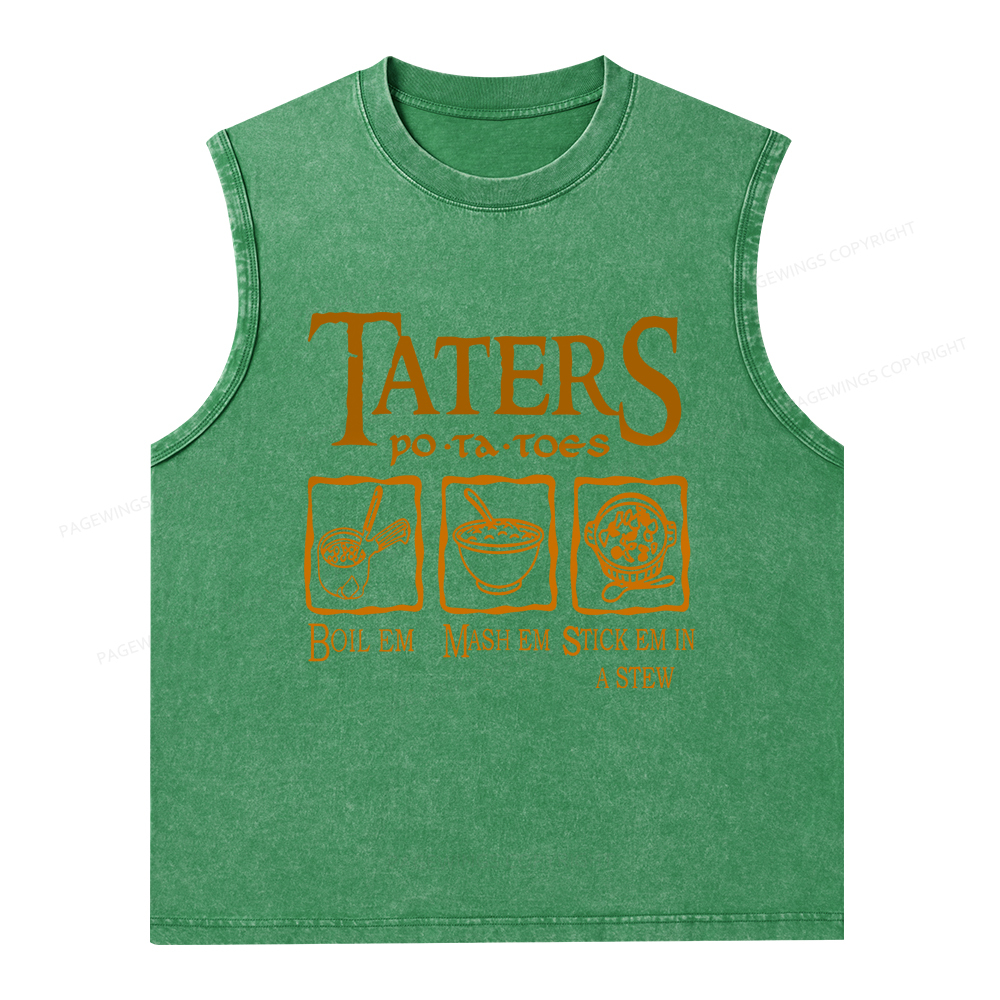 Pagewings Taters PoTaToes Unisex Washed Tank Top