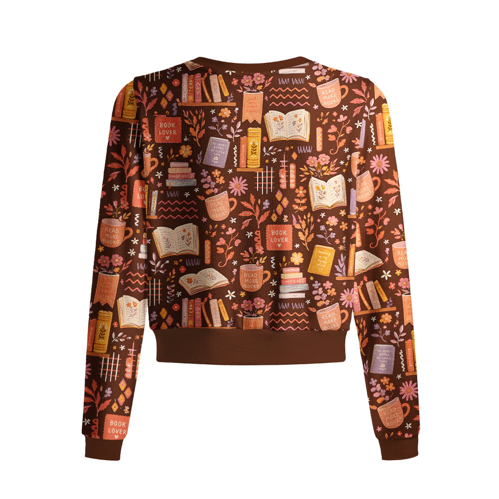 Pagewings Bookish Vibe Crew Neck Cardigan Sweaters