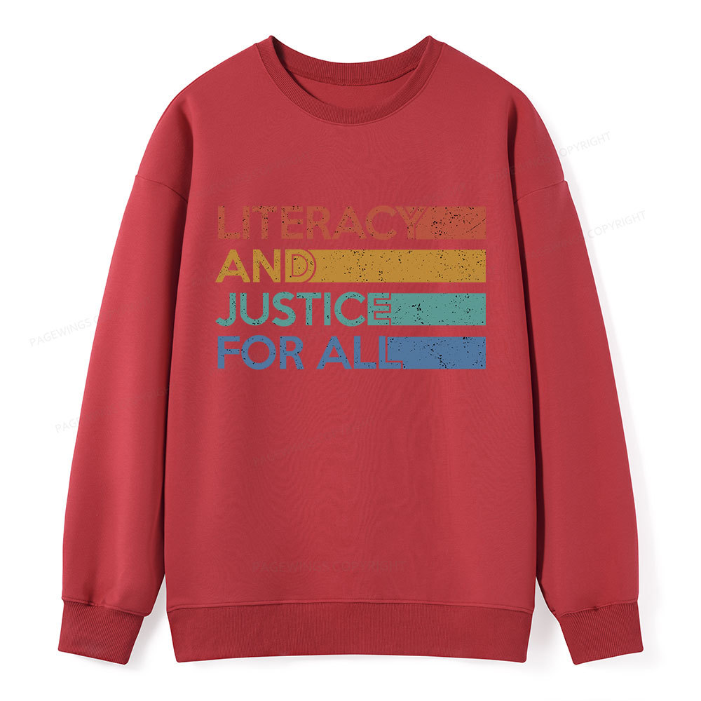 Pagewing Literacy and Justice For All Unisex Classic Sweatshirt