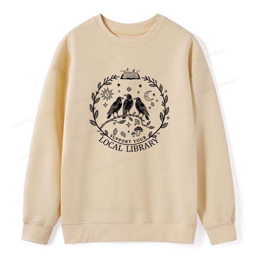 Pagewings Support Your Local Library Unisex Classic Sweatshirt