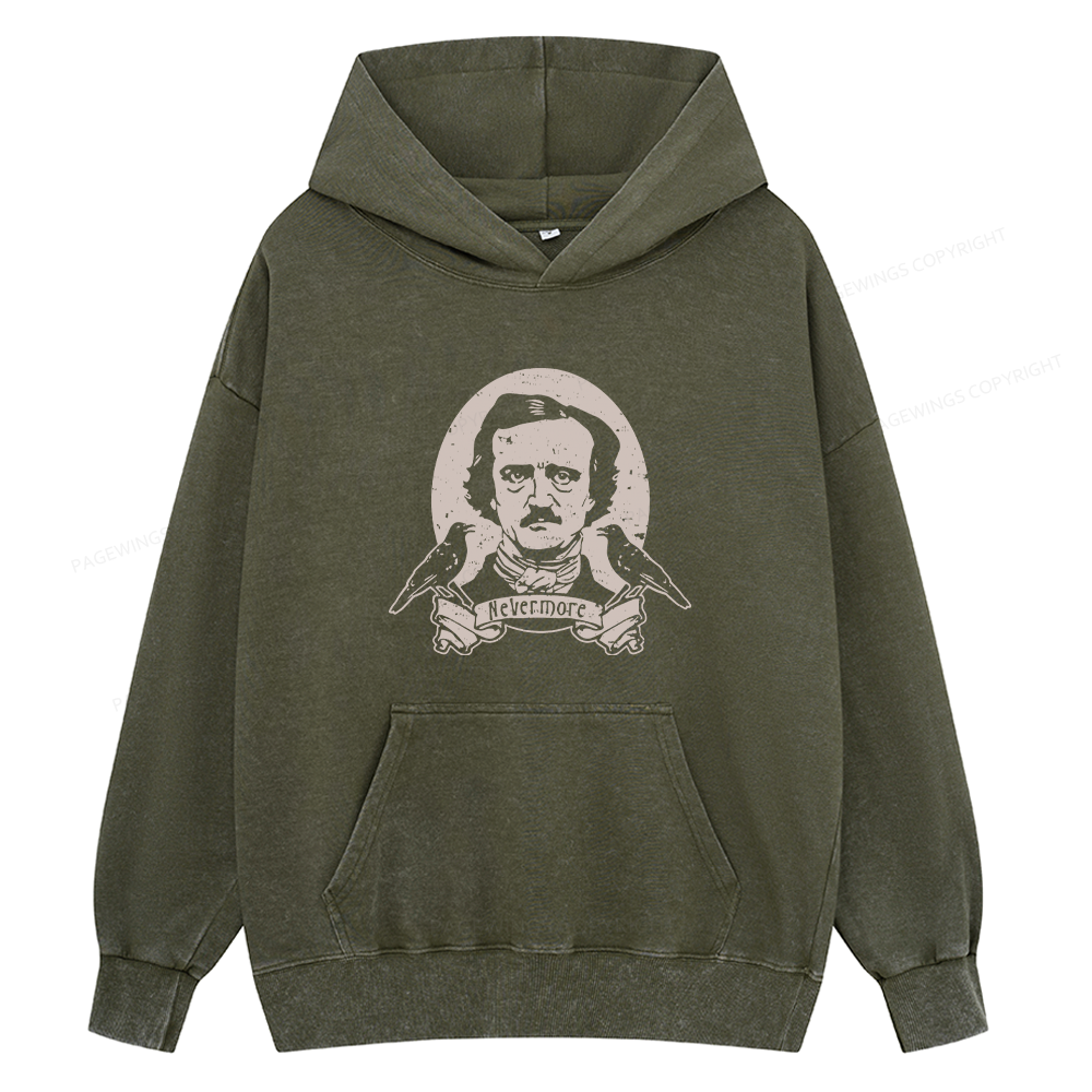 Pagewings Never More Unisex Washed Hoodie