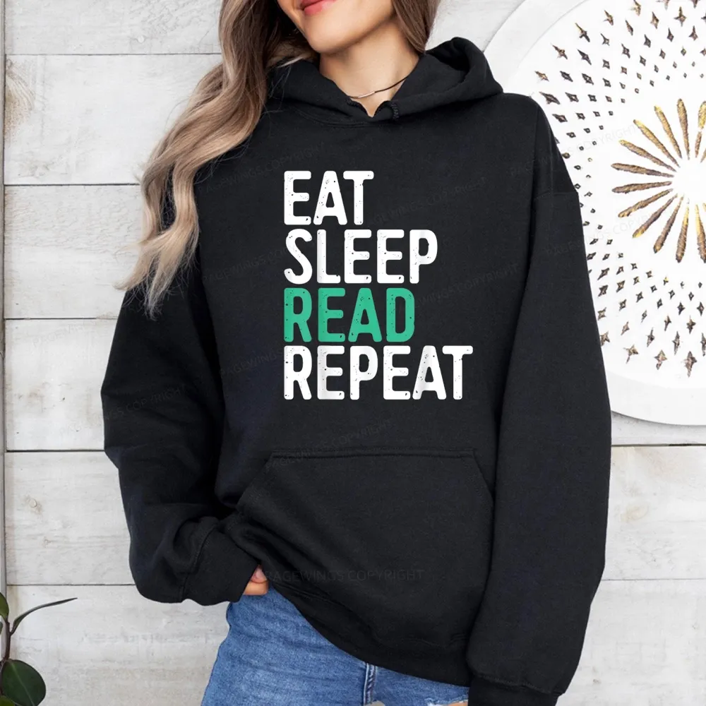Pagewings Eat Sleep Read Repeat Unisex Classic Hoodie