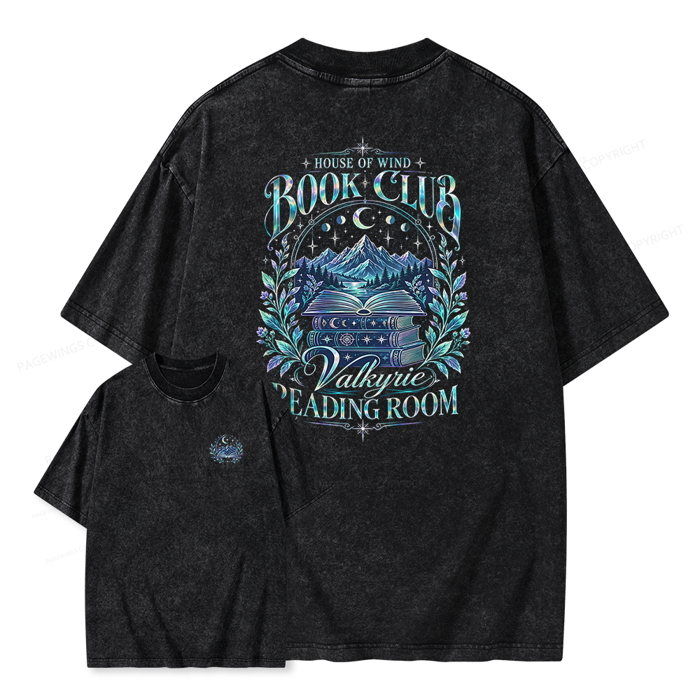 Pagewings House Of Wind Book Club Unisex Washed T-shirt