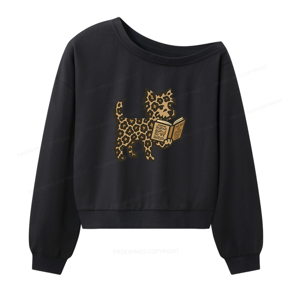 Pagewings Just A Yorkshire Terrier Who Loves Books Women Off Shoulder Sweatshirt