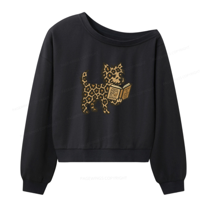 Pagewings Just A Yorkshire Terrier Who Loves Books Women Off Shoulder Sweatshirt