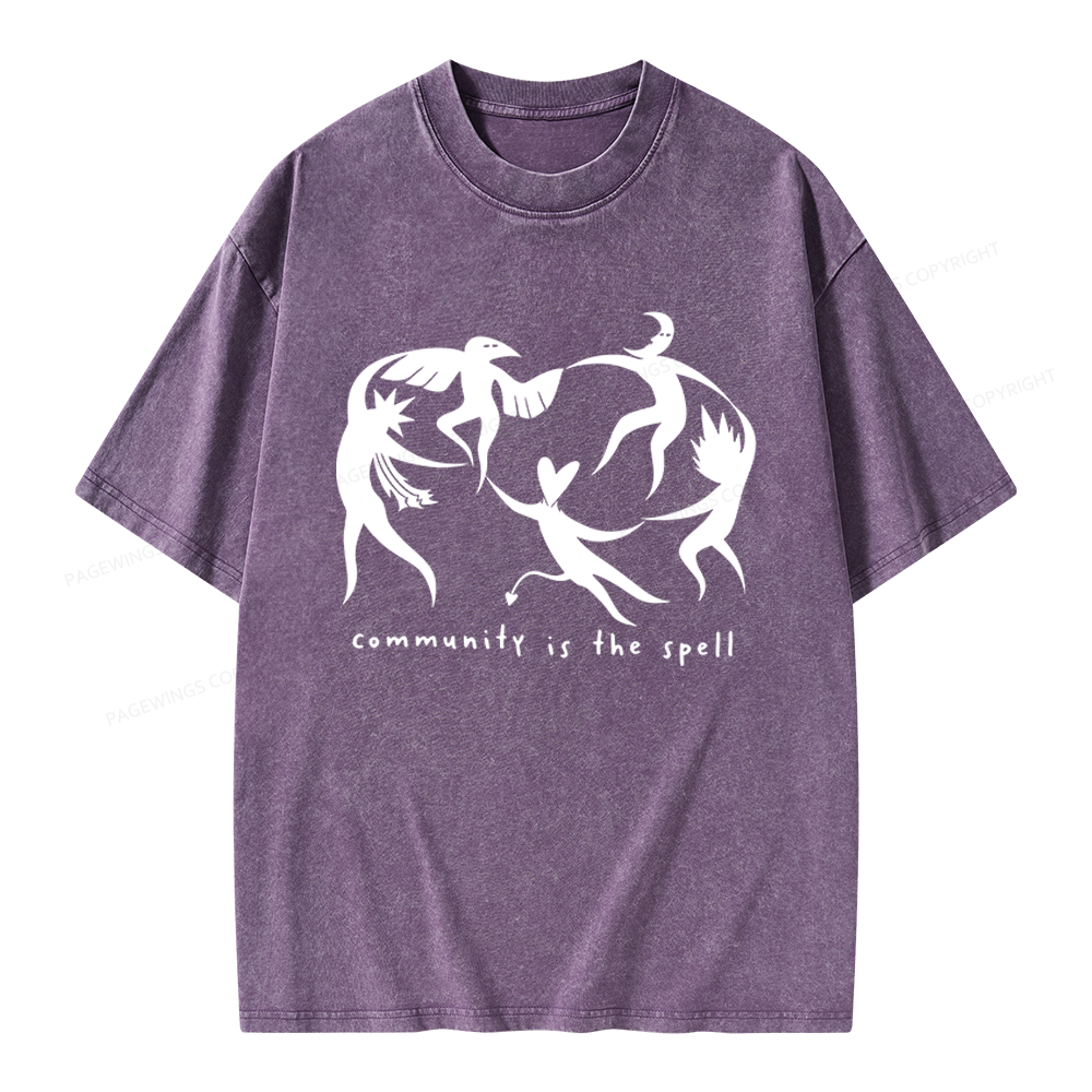 Pagewings Community is the Spell Unisex Washed T-shirt