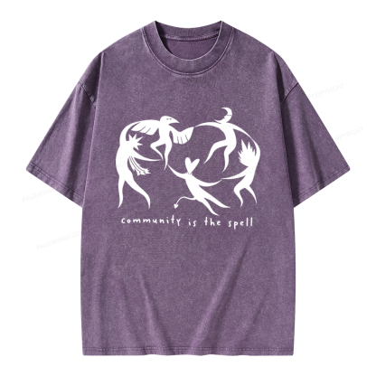 Pagewings Community is the Spell Unisex Washed T-shirt