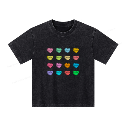 Pagewings Valentine's Day Librarian Unisex Kids Washed T-shirt