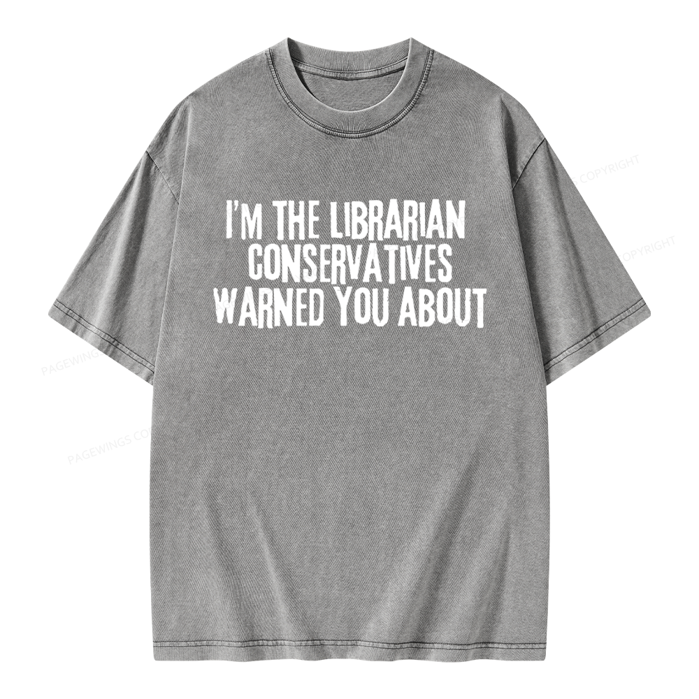 Pagewings I'm The Librarian Unisex Washed T-shirt