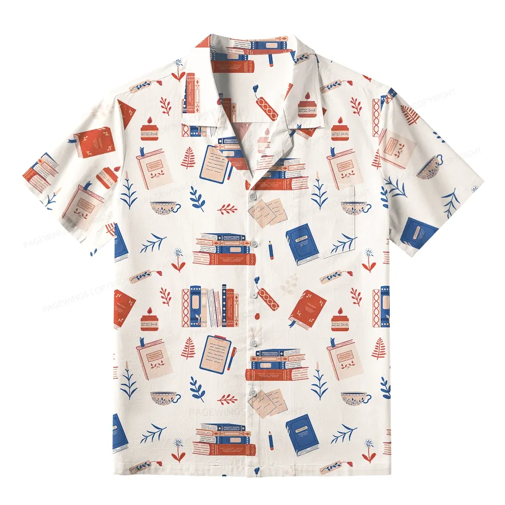 Pagewings Read Books All Day Unisex Hawaiian Shirt