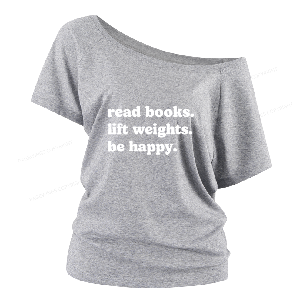 Pagewings Book Lover Gym Women Off Shoulder T-shirts