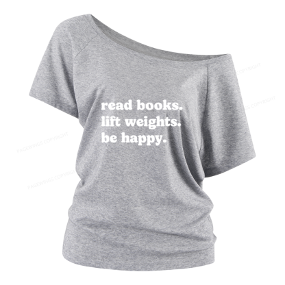 Pagewings Book Lover Gym Women Off Shoulder T-shirts