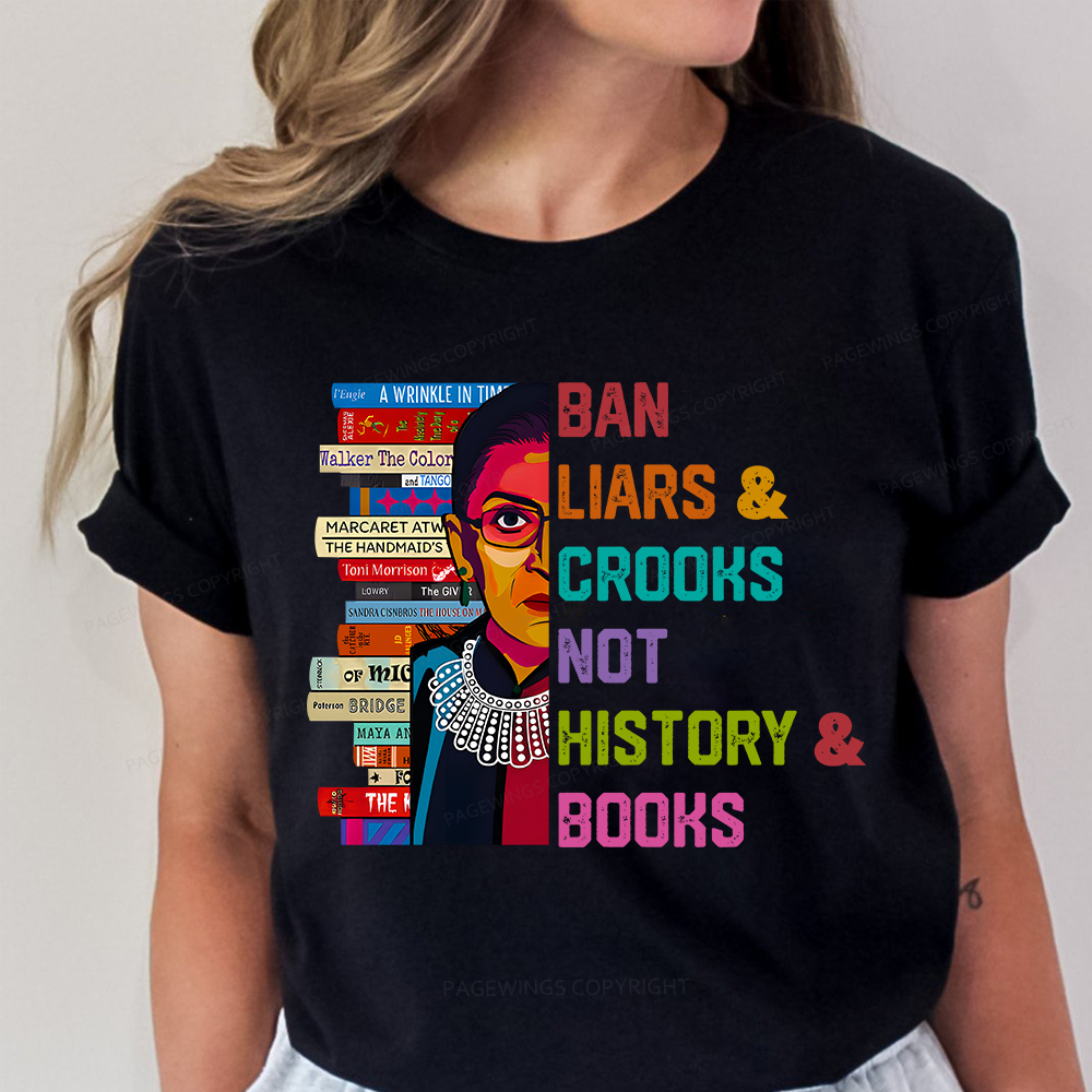 Pagewings Ban Liars and Crooks Not History and Books Unisex Classic T-shirt