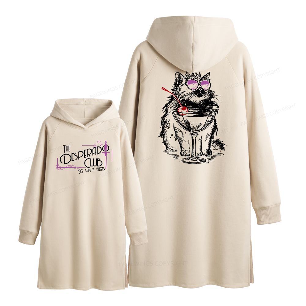 Pagewings Desperado Club Side-Slit Fleece Hoodie Dress