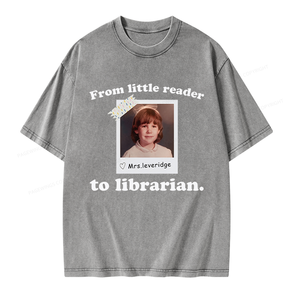 Pagewings Personalized Photo From Little Reader Unisex Washed T-shirt