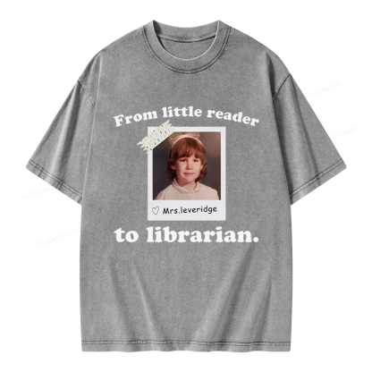 Pagewings Personalized Photo From Little Reader Unisex Washed T-shirt