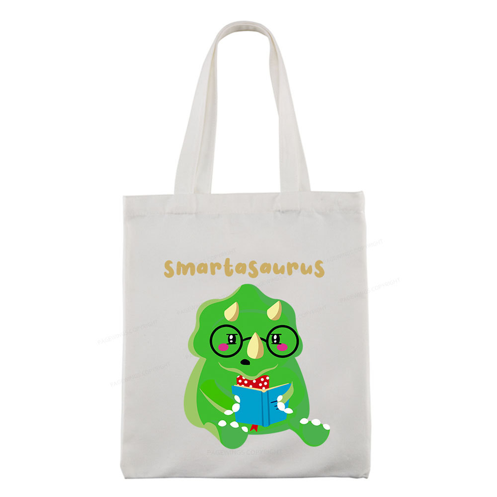 Pagewing Smart Dinosaur Is Reading Seriously Tote Bag