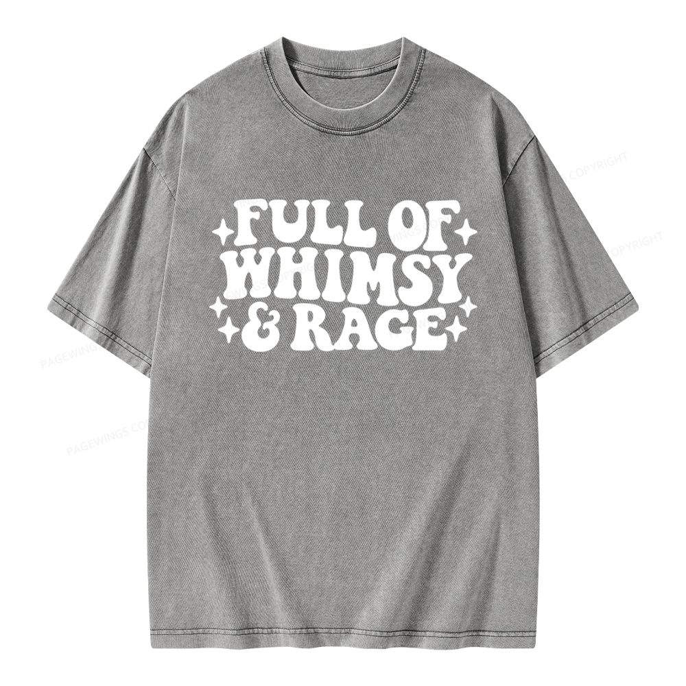 Pagewings Full Of Whimsy And Rage Unisex Washed T-shirt