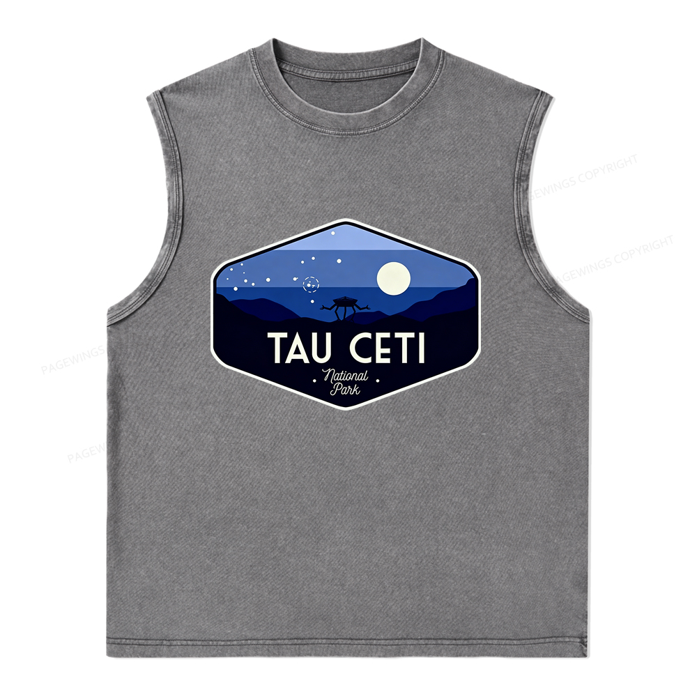 Pagewings Tau Ceti Unisex Washed Tank Top