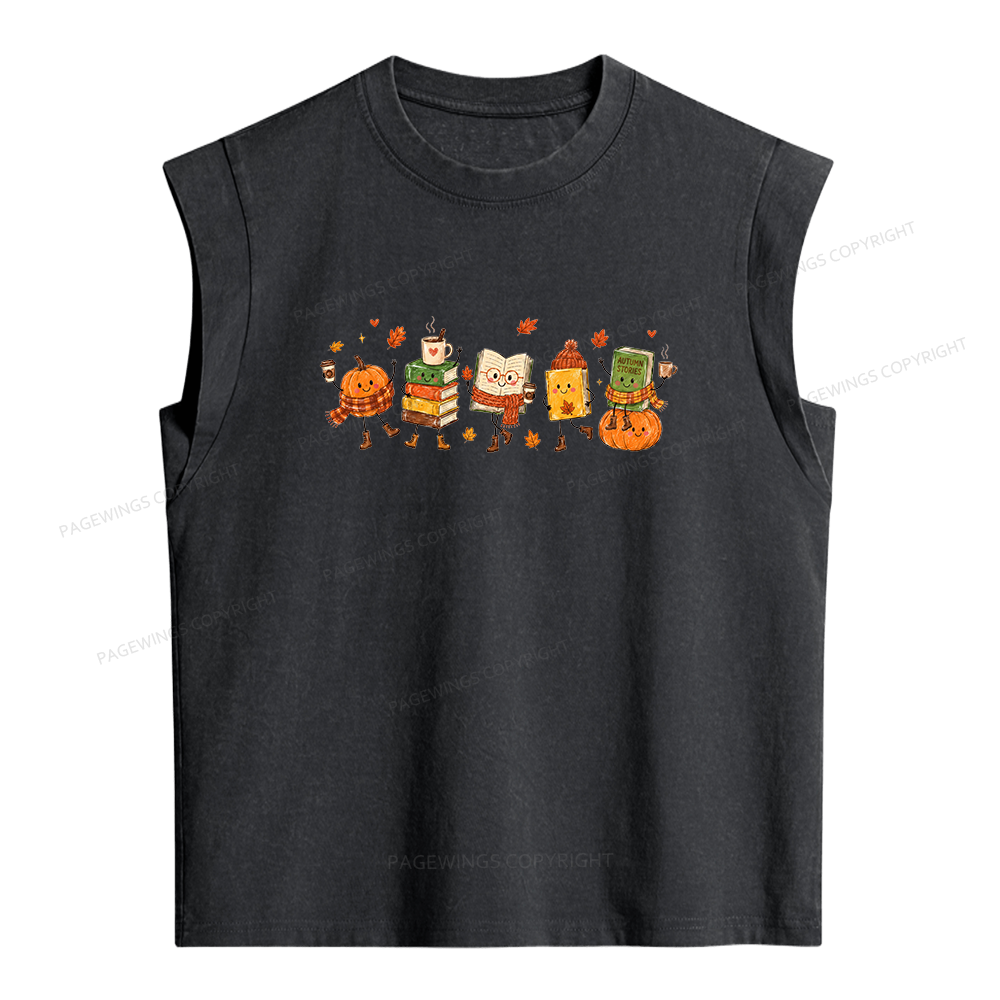 Pagewings All Booked For Fall Women's Washed Tank Top