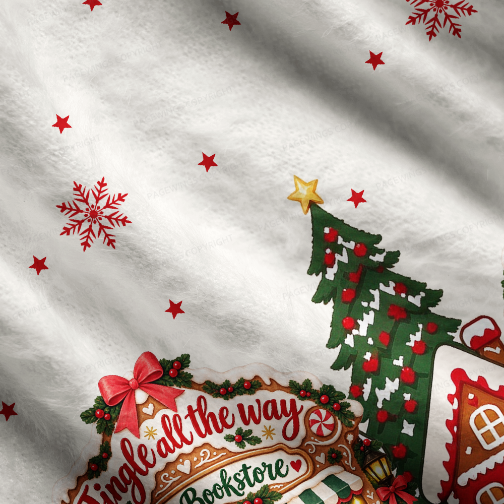 Pagewings Christmas Bookstore Women's Cardigan Sweater