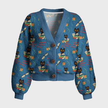Pagewings Read Books Be Kind Stay Weird 7010X Women's Cardigan Sweater