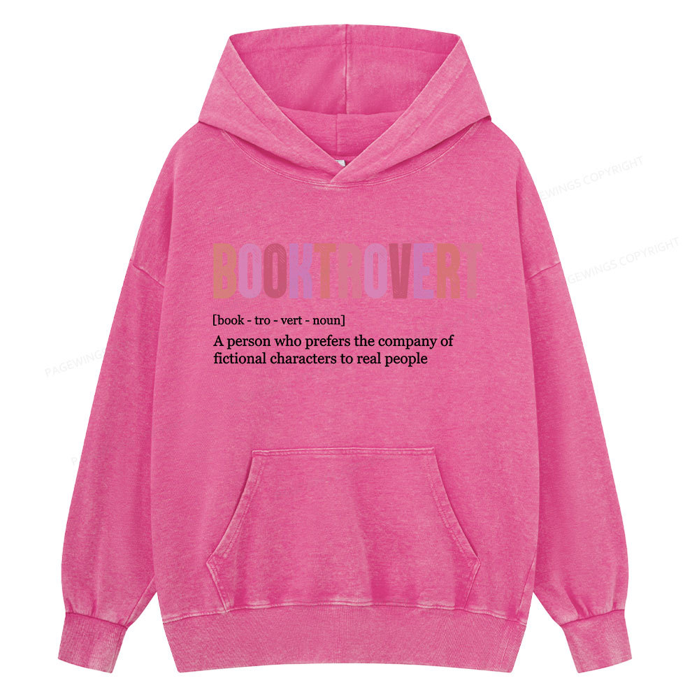 Pagewing Funny Book Lover Unisex Washed Hoodie