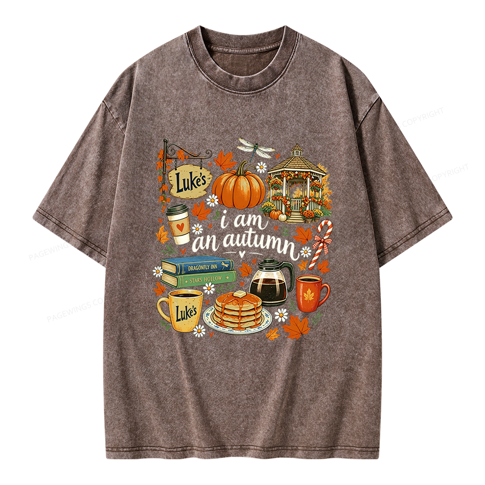 Pagewings I Am an Autumn Unisex Washed T-shirt