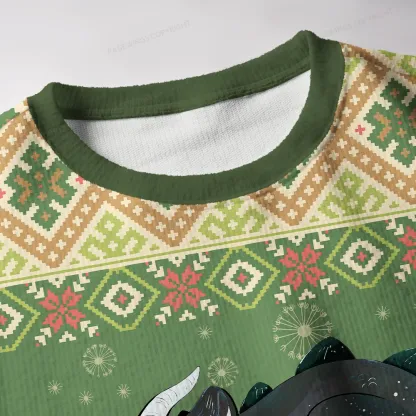 Pagewings Book Dragon Unisex Ugly Knit Sweatshirt