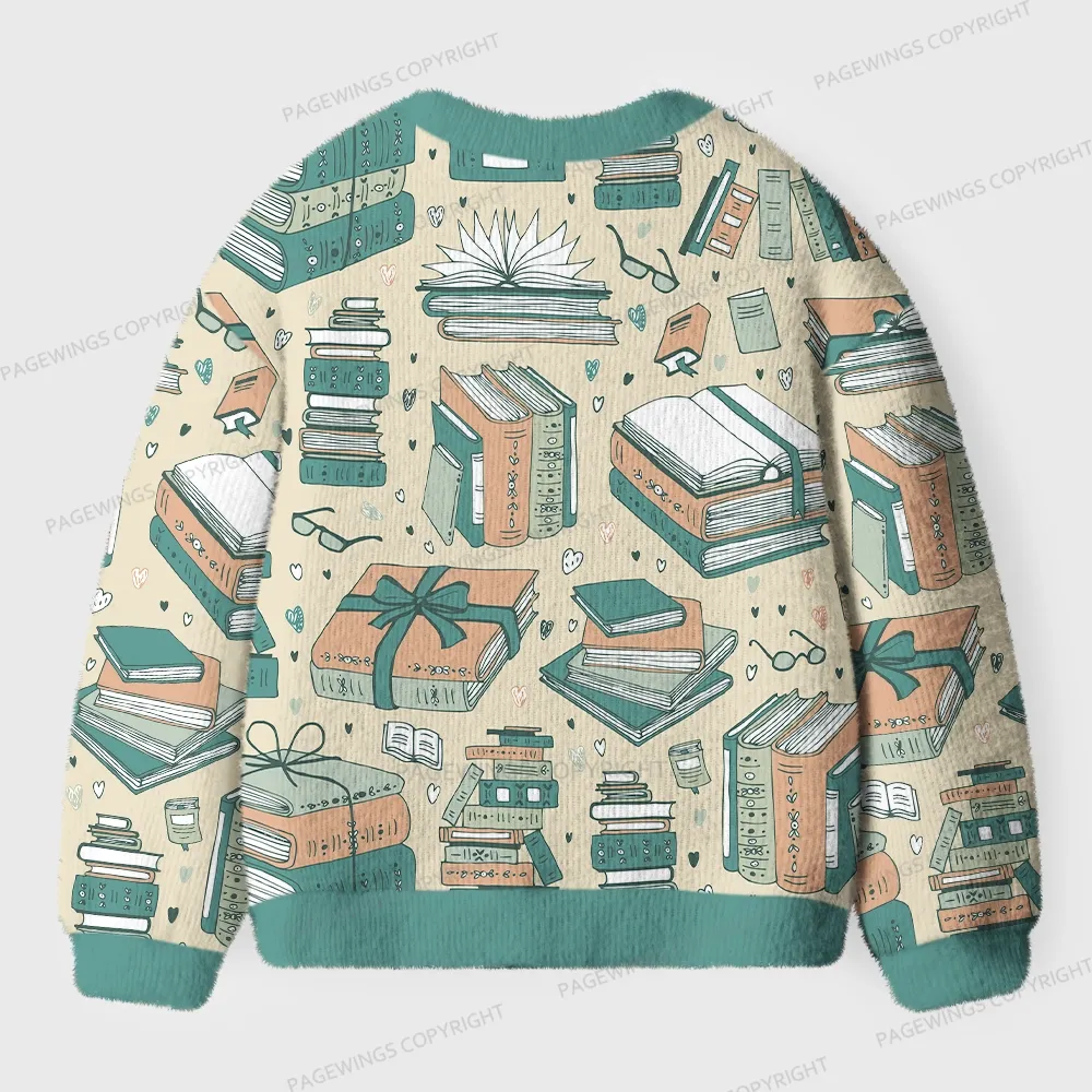 Pagewings Cozy Up With a Good Book Unisex Ugly Cardigan Sweaters