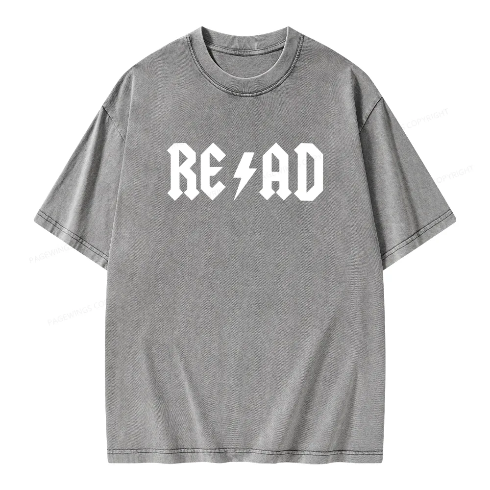 Pagewings Read Back In The Library "rock And Roll" Unisex Washed T-shirt
