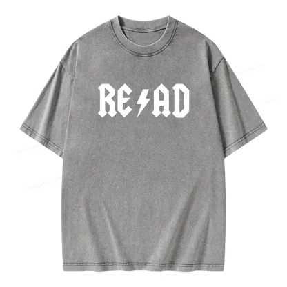 Pagewings Read Back In The Library "rock And Roll" Unisex Washed T-shirt