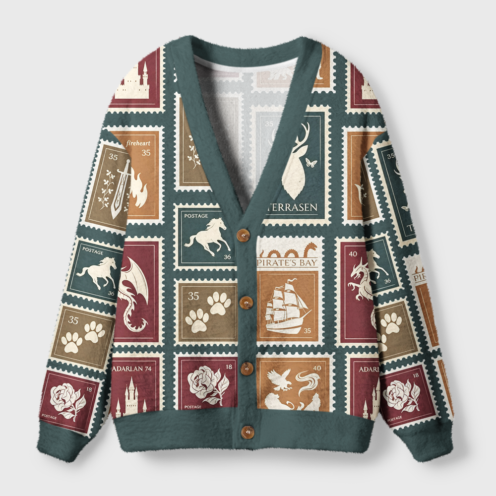 Pagewings Fantasy Book Lover Light Knit Unisex Cardigan Sweaters