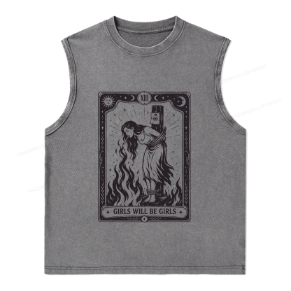 Pagewings Girls Will Be Girls Unisex Washed Tank Top