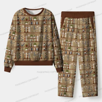 Pagewings Cozy Reading Unisex Flannel Pajama Set