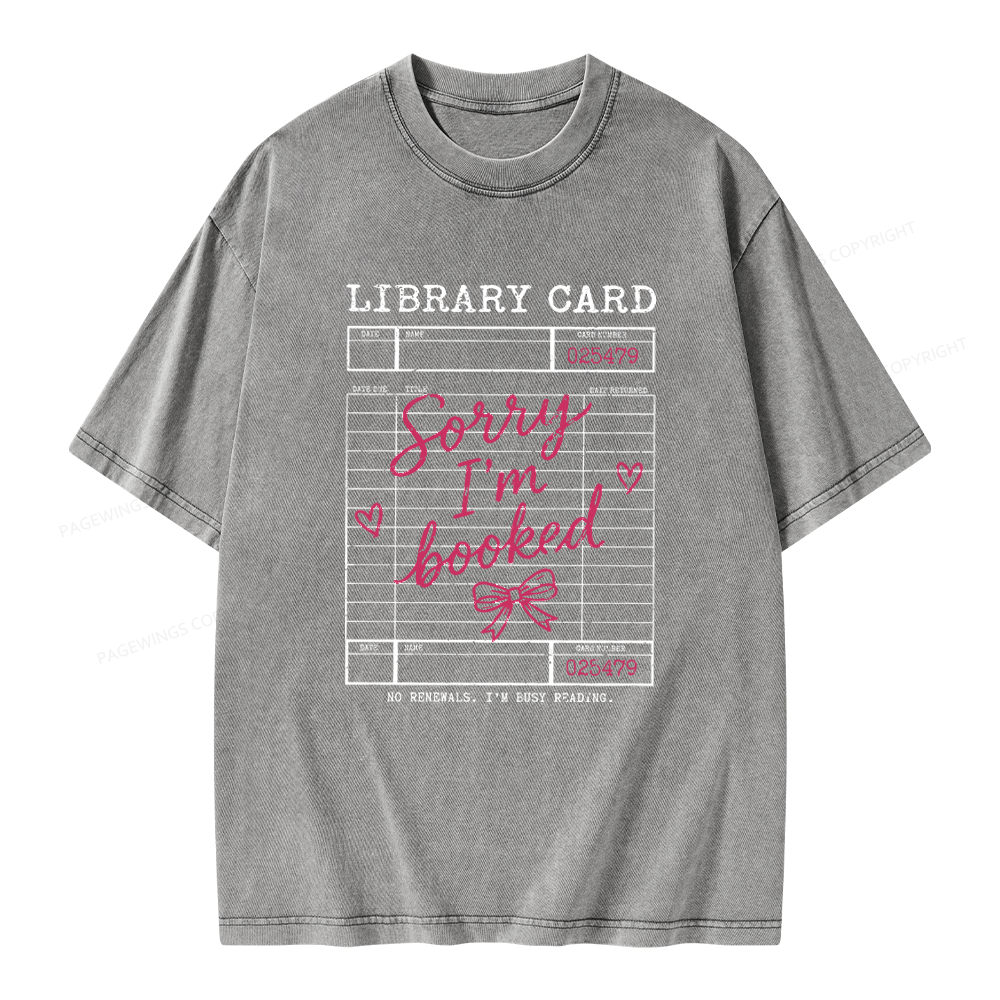 Pagewings Library Card Unisex Washed T-shirt
