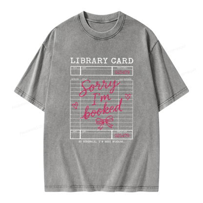 Pagewings Library Card Unisex Washed T-shirt
