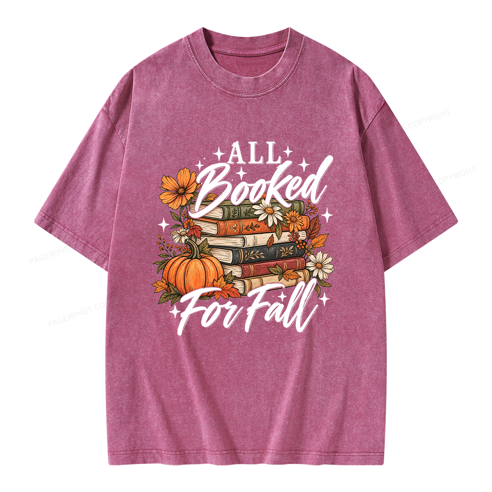 Pagewings Booked For Fall Pumpkin Unisex Washed T-shirt