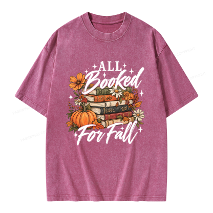 Pagewings Booked For Fall Pumpkin Unisex Washed T-shirt