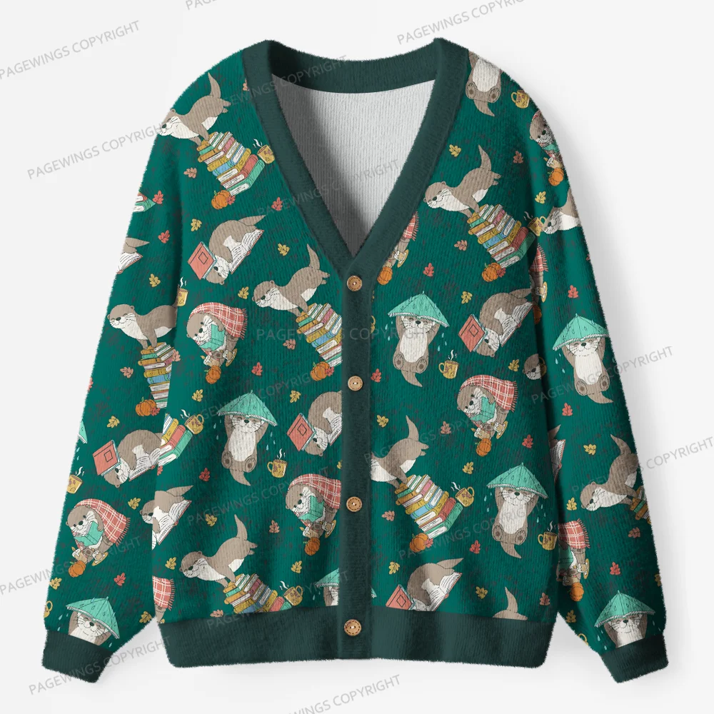 Pagewings Book Lover Unisex Ugly Cardigan Sweaters