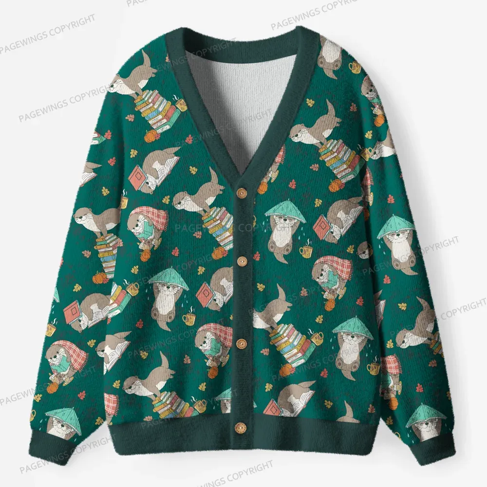 Pagewings Book Lover Unisex Ugly Cardigan Sweaters
