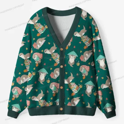 Pagewings Book Lover Unisex Ugly Cardigan Sweaters