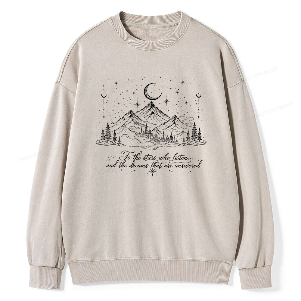 Pagewings Fantasy Bookish Unisex Washed Sweatshirt
