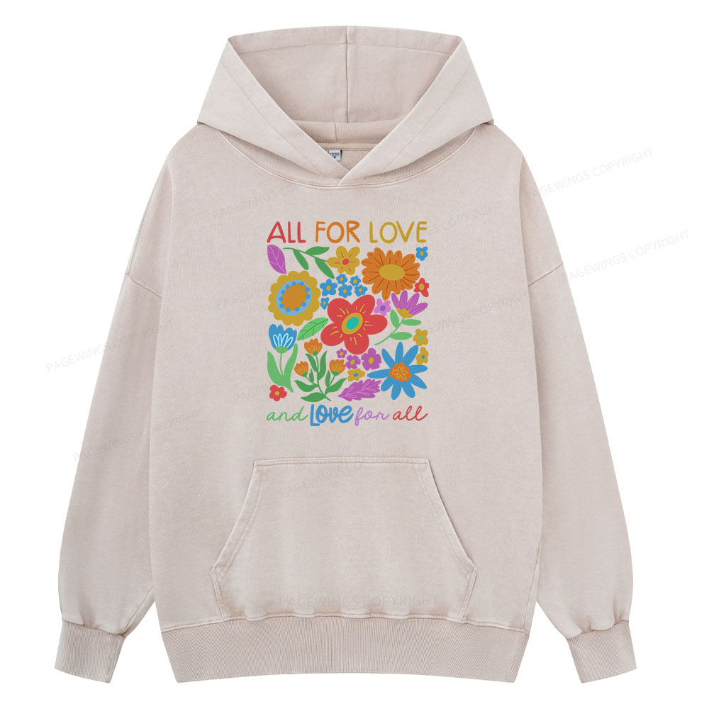Pagewing All For Love Unisex Washed Hoodie