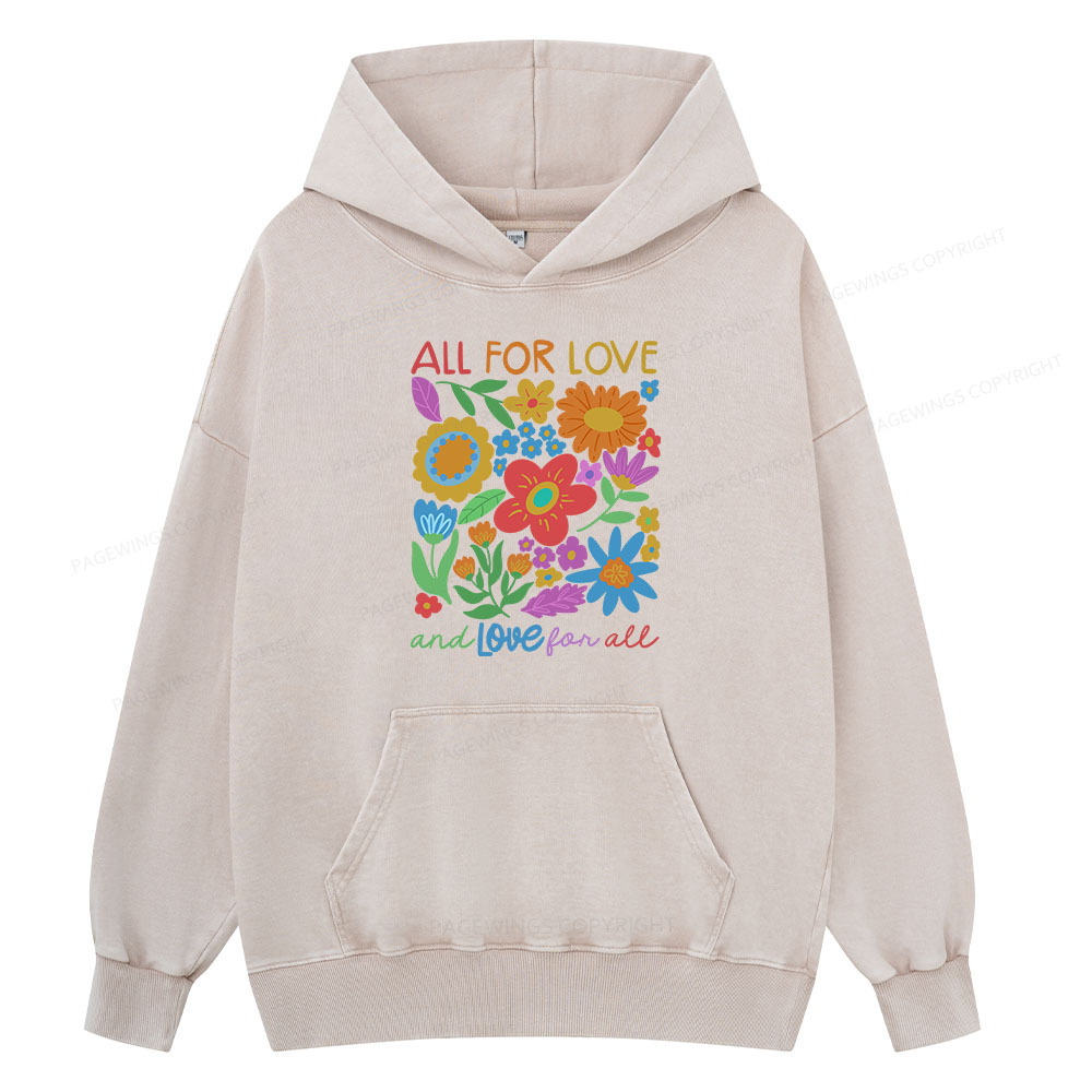 Pagewing All For Love Unisex Washed Hoodie