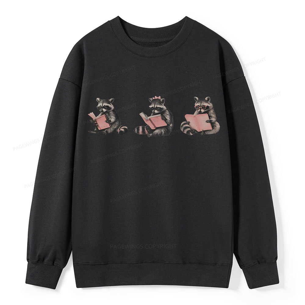Pagewings Funny Raccoon Bookish Gift Unisex Classic Sweatshirt