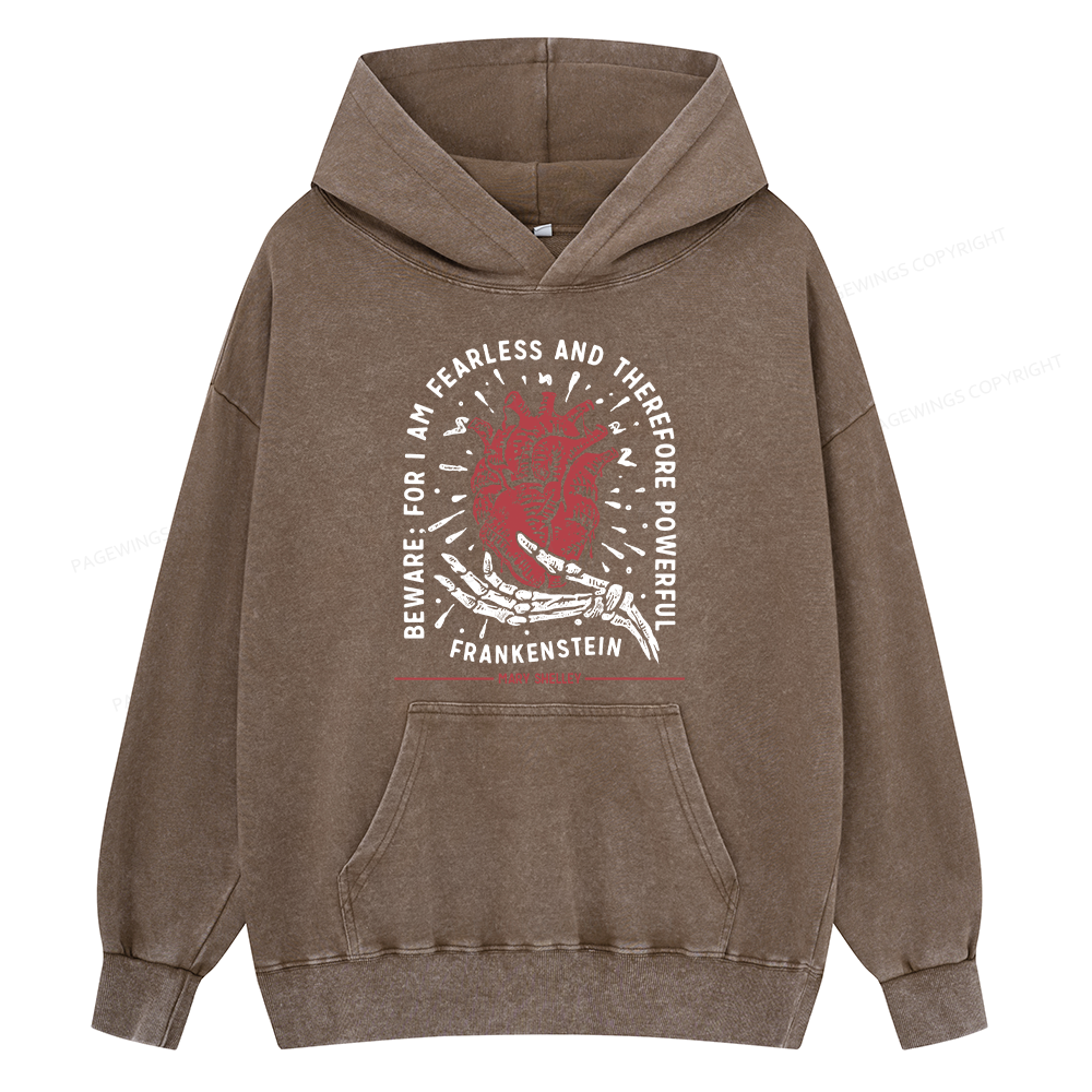 Pagewings For I Am Fearless And Therefore Powerful Unisex Washed Hoodie