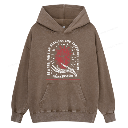 Pagewings For I Am Fearless And Therefore Powerful Unisex Washed Hoodie