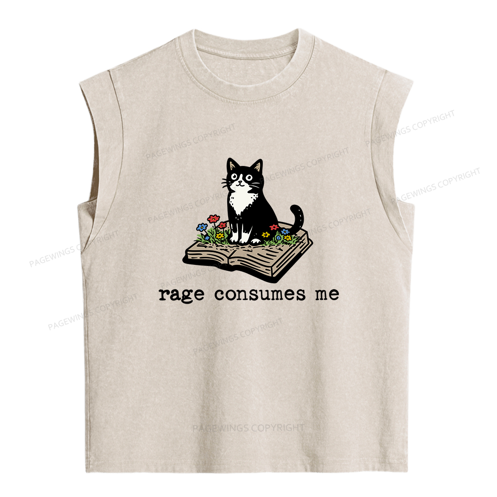 Pagewings Rage Consumes Me Women's Washed Tank Top