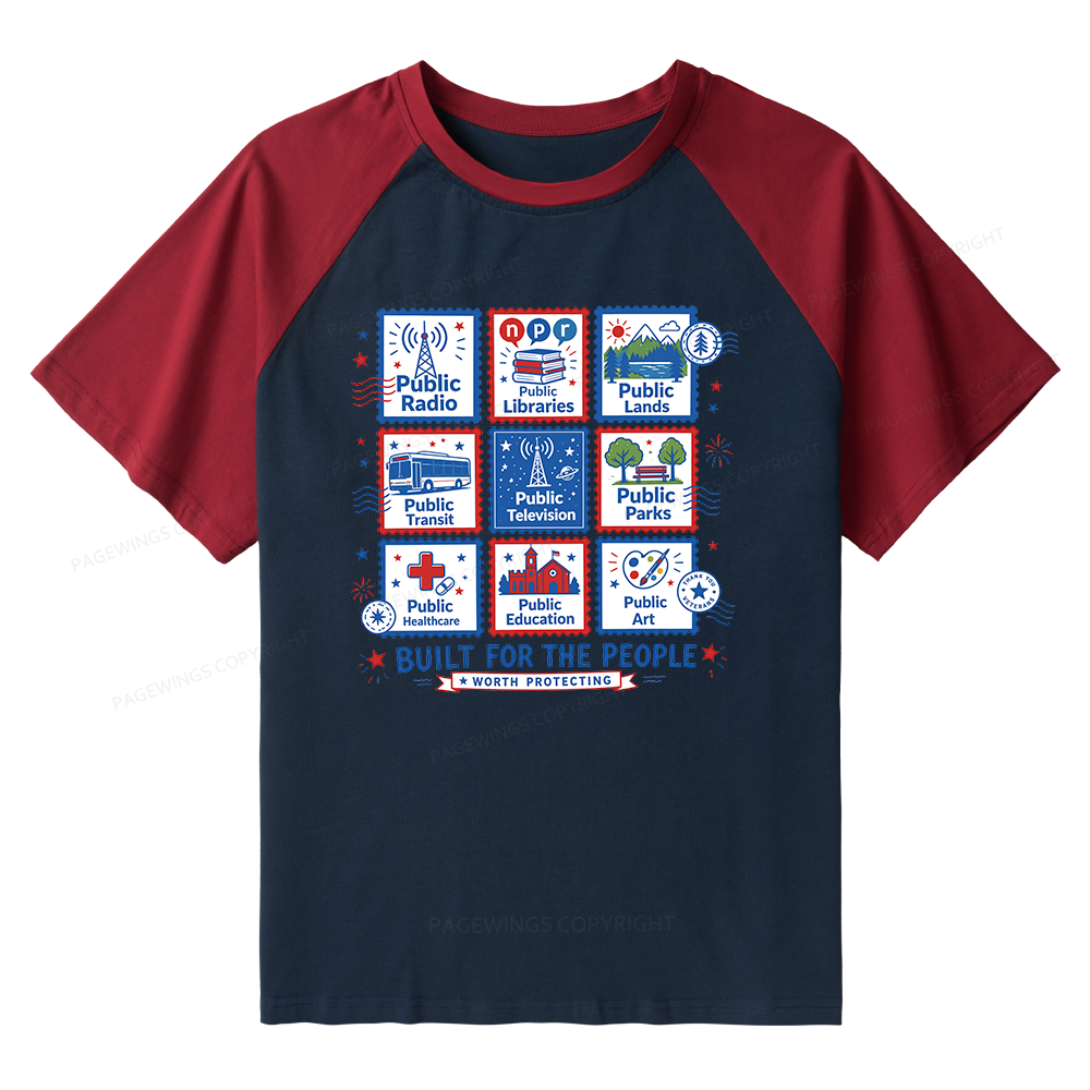 Pagewings Public Libraries Raglan T-shirt